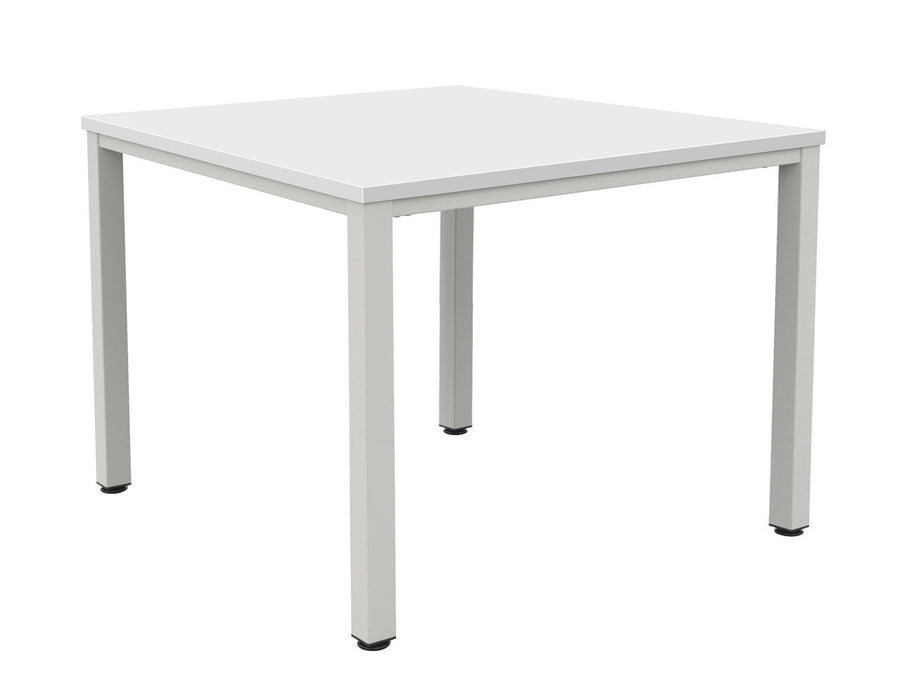 Fraction Infinity Meeting Table 120 X 120 White Silver Legs