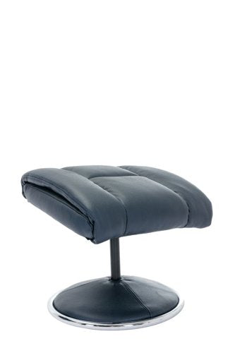 Teknik Brookhaven Recliner Navy Leather Look swivel recline function matching base footstool - image 4