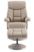 Teknik Brookhaven Recliner Pebble Leather Look swivel recline function matching base footstool