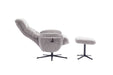 Teknik Newark Recliner Cloud Fabric swivel recline function, black five star base matching footstool - image 2