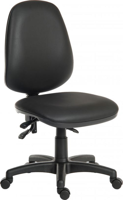 Teknik Practica Black Pu Wipe Clean Operator Chair with Durable Nylon Base Accepts Optional Arm Rests