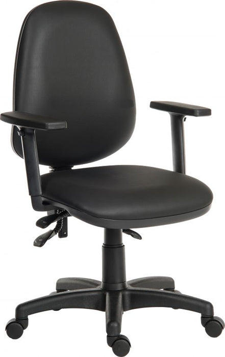 Teknik Practica Black Pu Wipe Clean Operator Chair with Durable Nylon Base Accepts Optional Arm Rests - image 2