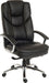 Teknik Skyline Black Leather Faced Executive Chair with Steel Base and Matching Padded Armrests