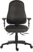 Teknik Ergo Comfort Black PU high back executive operator chair with pump up lumbar support. With Comfort Arm Rests.