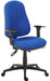 Teknik Ergo Comfort Blue Fabric high back executive operator chair, certified for 24hr use. With Comfort Arm Rests