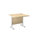 Single Upright Maple Rectangular Desk 800 X 800 White