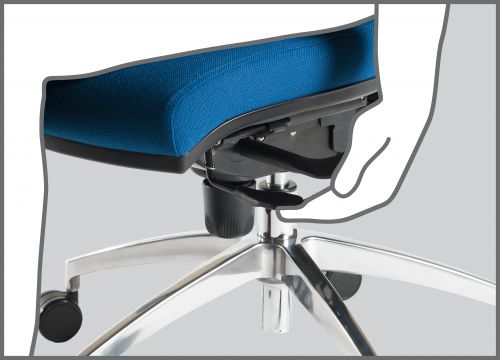 Teknik Ergo Plus Blue Fabric 24 Hour Operator Chair Aluminium Pyramid Base Rated up to 24 Stone Optional Arm Rests - image 3