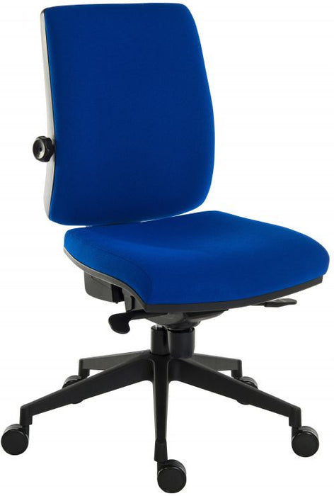 Teknik Ergo Plus Blue Fabric 24 Hour Operator Chair Black Ultra Pyramid Base Rated up to 24 Stone Optional Arm Rests
