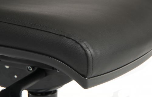 Teknik Ergo Plus Black Leather Look 24 Hr Operator Chair With An Aluminium Pyramid Base Rated up to 24 Stone Optional Arm Rests - image 7