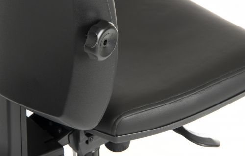 Teknik Ergo Plus Black Leather Look 24 Hr Operator Chair With An Aluminium Pyramid Base Rated up to 24 Stone Optional Arm Rests - image 8