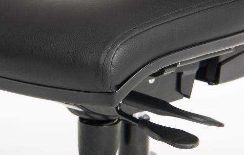 Teknik Ergo Plus Black Leather Look 24 Hr Operator Chair Black Ultra Pyramid Base Rated up to 24 Stone Optional Arm Rests - image 9
