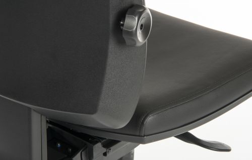 Teknik Ergo Plus Black Leather Look 24 Hr Operator Chair With An Aluminium Pyramid Base Rated up to 24 Stone Optional Arm Rests - image 3