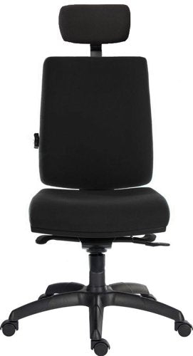 Teknik Ergo Plus Black Fabric 24 Hour Chair With Headrest Standard Black Nylon Base Height Adjustable Comfort Arms - image 2