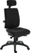 Teknik Ergo Plus Black Fabric 24 Hour Chair With Headrest Standard Black Nylon Base Height Adjustable Apex Arms