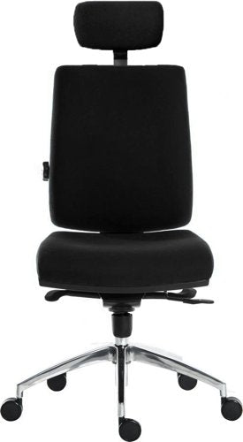 Teknik Ergo Plus Black Fabric 24 Hour Chair With Headrest Aluminium Pyramid Base Rated up to 24 Stone Optional Arm Rests - image 3