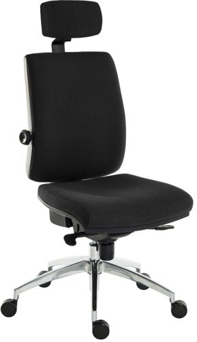 Teknik Ergo Plus Black Fabric 24 Hour Chair With Headrest Aluminium Pyramid Base Height Adjustable Comfort Arms - image 2