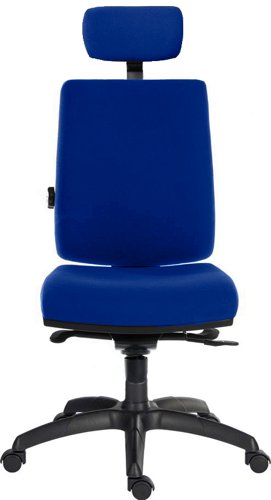 Teknik Ergo Plus Blue Fabric 24 Hour Chair Headrest Standard Black Nylon Base Rated up to 24 Stone Optional Arm Rests - image 2