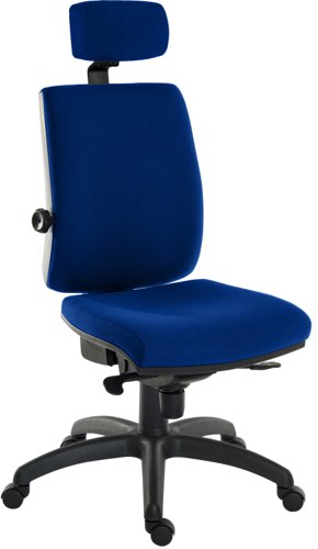 Teknik Ergo Plus Blue Fabric 24 Hour Chair With Headrest Standard Black Nylon Base Height Adjustable Apex Arms