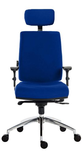 Teknik Ergo Plus Blue Fabric 24 Hour Chair With Headrest Aluminium Pyramid Base Height Adjustable Comfort Arms - image 2