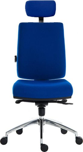 Teknik Ergo Plus Blue Fabric 24 Hour Chair With Headrest Aluminium Pyramid Base Height Adjustable Comfort Arms - image 3