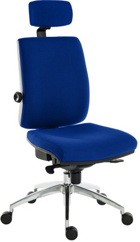 Teknik Ergo Plus Blue Fabric 24 Hour Chair With Headrest Aluminium Pyramid Base Height Adjustable Comfort Arms - image 4