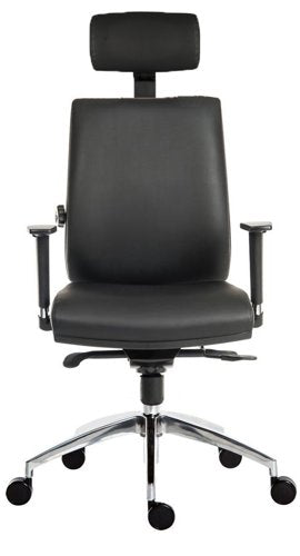 Teknik Ergo Plus Black Leather Look 24 Hour Chair Headrest Aluminium Pyramid Base Rated up to 24 Stone Optional Arm Rests - image 2