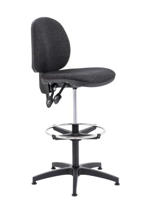 Concept Mid Back Chair With Draughting Kit Charcoal Adjustable