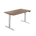 Economy Sit Stand Desk 1400 X 800 Dark Walnut With White Frame