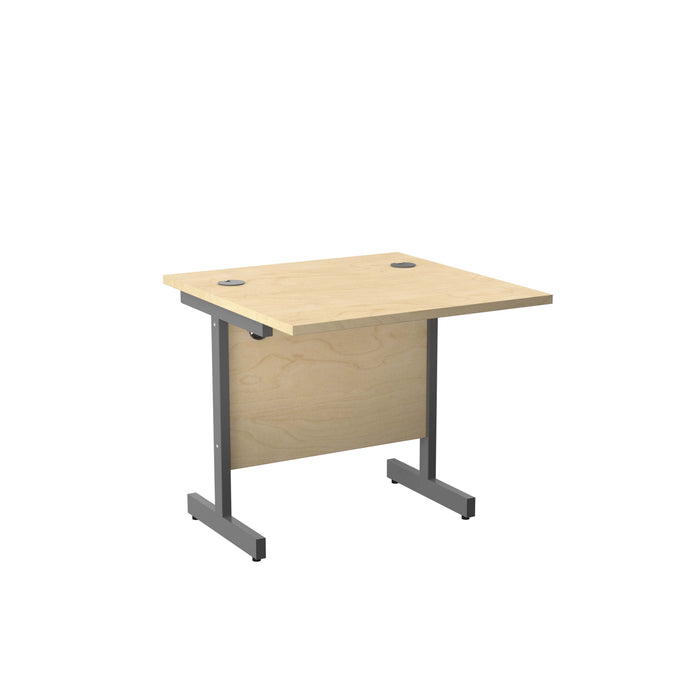 Single Upright Maple Rectangular Desk 800 X 800 Silver