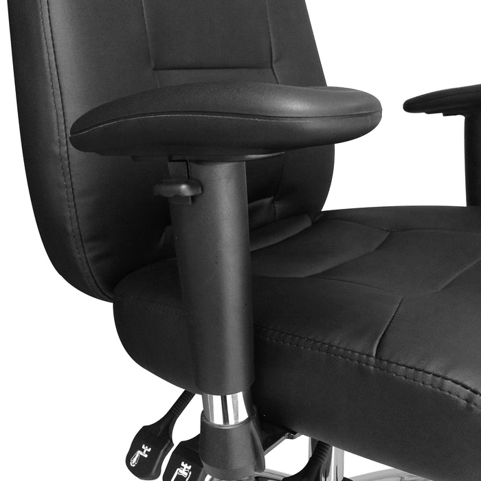 24 Hour Synchronous Operator Chair with Bonded Leather Upholstery and Chrome Base