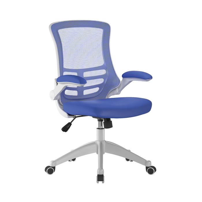 Mesh Shell Chair Designer High Back Mesh Chair with White Shell and Folding Arms | UK ...