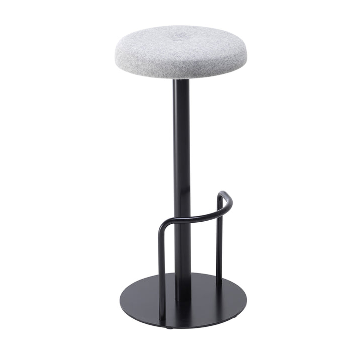 Contract High Stool with Tube Footrest | Button Top Finish | Black Frame | Unlimited Band 2