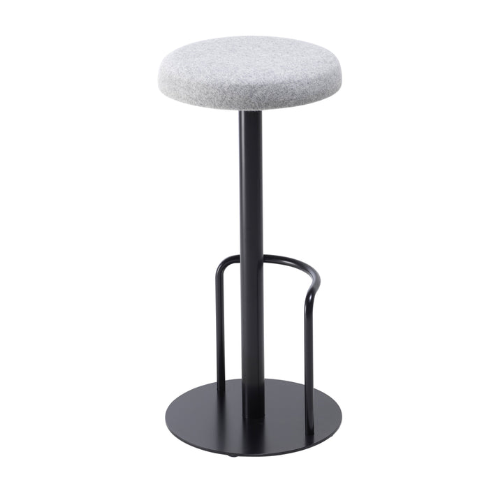 Contract High Stool with Tube Footrest | Plain Top Finish | Black Frame | Unlimited Band 1