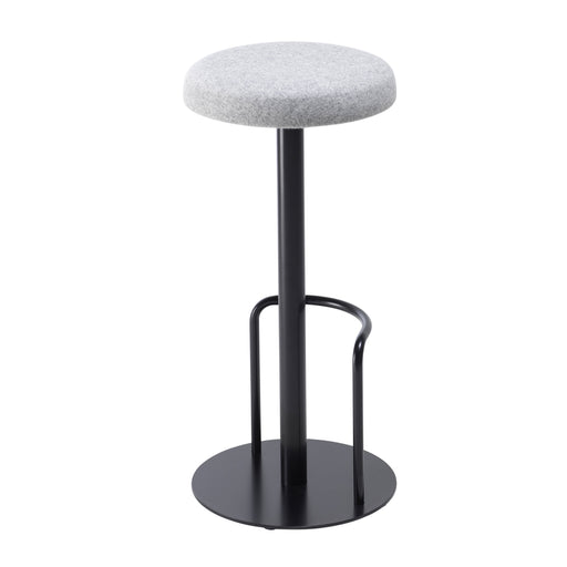 Contract High Stool with Tube Footrest | Plain Top Finish | Black Frame | Unlimited Band 3