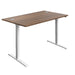 Economy Single Motor Sit Stand Desk (FSC) | 1200 X 800 | Dark Walnut/White