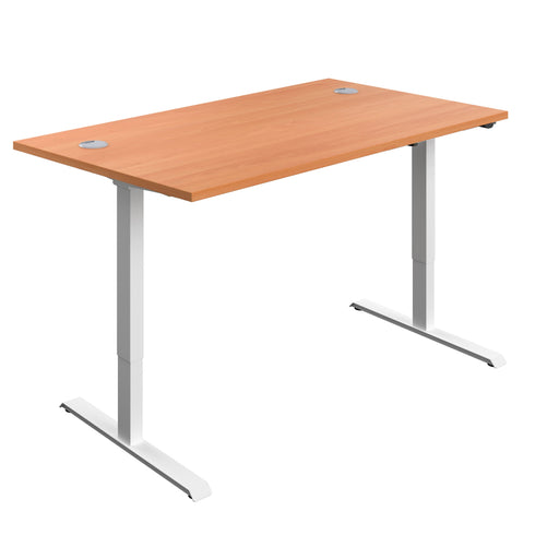 Economy Single Motor Sit Stand Desk (FSC) | 1400 X 800 | Beech/White