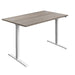 Economy Single Motor Sit Stand Desk (FSC) | 1400 X 800 | Grey Oak/White