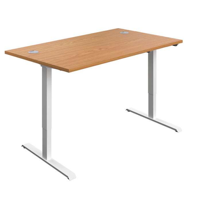 Economy Single Motor Sit Stand Desk (FSC) | 1400 X 800 | Nova Oak/White