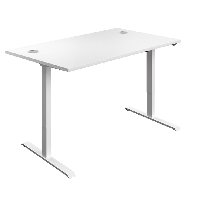 Economy Single Motor Sit Stand Desk (FSC) | 1400 X 800 | White/White