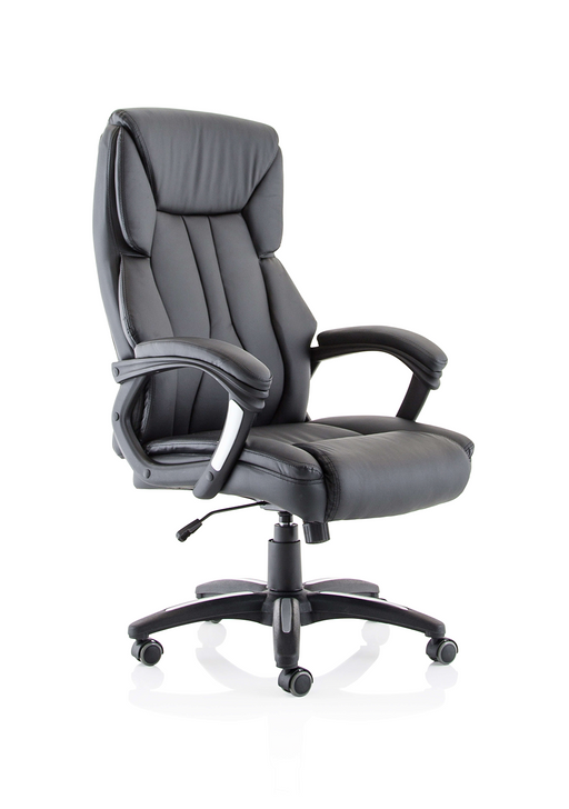 Stratford High Back Executive Black Leather Office Chair with Arms