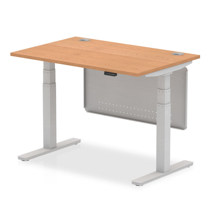 OE - Air Height Adjustable Desk with Cable Ports with Steel Modesty Panel