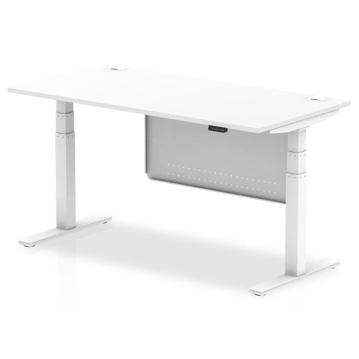 OE - Air Height Adjustable Desk with Cable Ports with Steel Modesty Panel