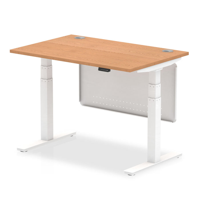 OE - Air Height Adjustable Desk with Cable Ports with Steel Modesty Panel