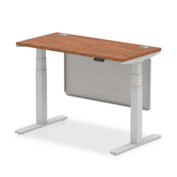 OE - Air Height Adjustable Slimline Desk with Cable Ports with Steel Modesty Panel