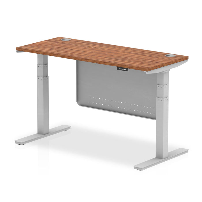 OE - Air Height Adjustable Slimline Desk with Cable Ports with Steel Modesty Panel