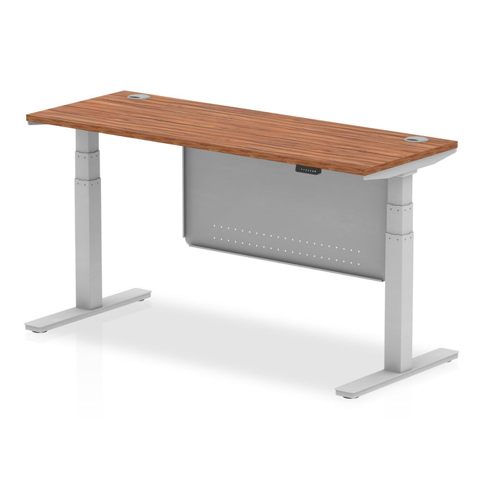 OE - Air Height Adjustable Slimline Desk with Cable Ports with Steel Modesty Panel