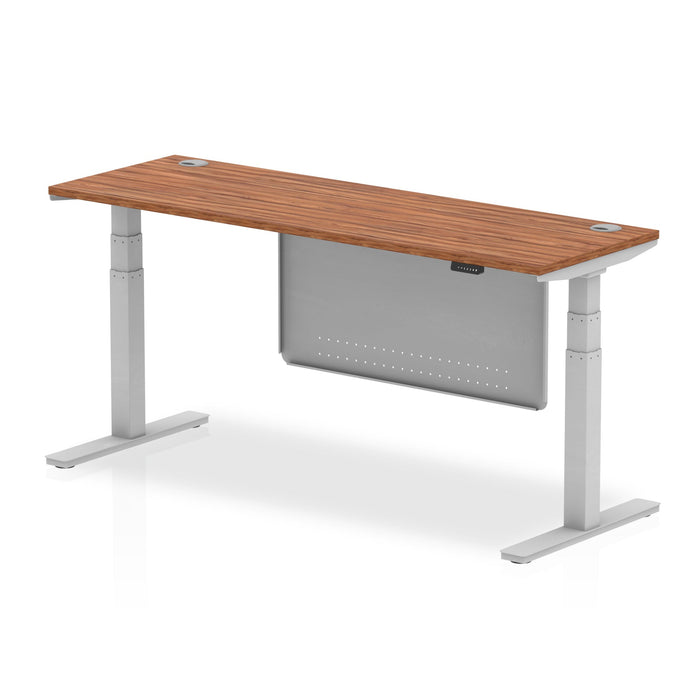 OE - Air Height Adjustable Slimline Desk with Cable Ports with Steel Modesty Panel