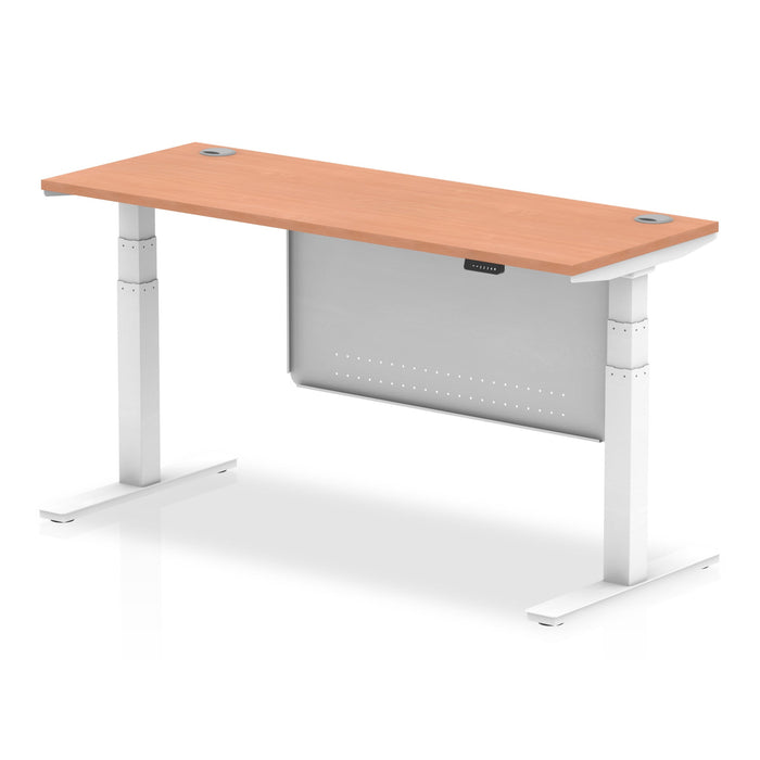 OE - Air Height Adjustable Slimline Desk with Cable Ports with Steel Modesty Panel