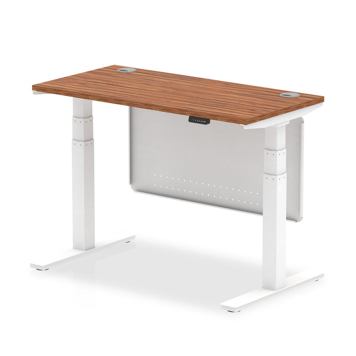 OE - Air Height Adjustable Slimline Desk with Cable Ports with Steel Modesty Panel