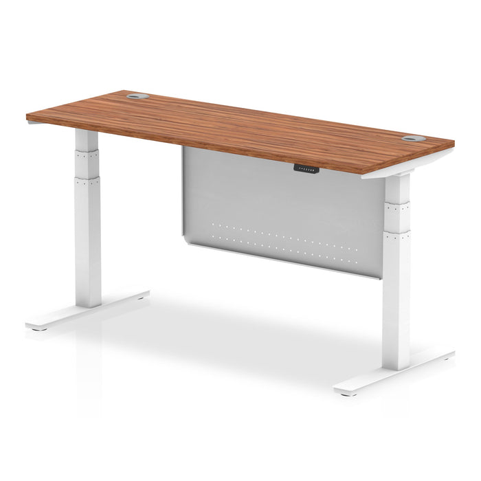OE - Air Height Adjustable Slimline Desk with Cable Ports with Steel Modesty Panel